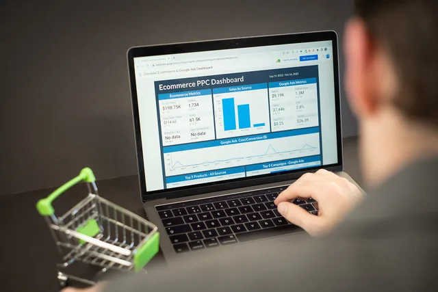 A photo of an employee checking PPC performance on an ecommerce dashboard on a laptop. This image has been made available for use under the Creative Commons Licensing agreement. If you use it, please link back to our website at www.zuko.io. Attribution for Shopify stores in the UK: what the apps cannot prove